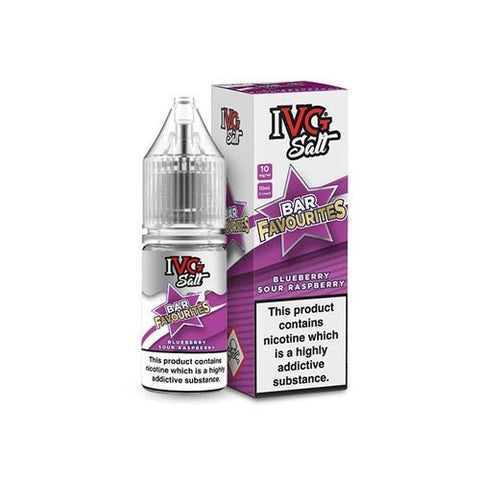 Buy cheapest online IVG Salt Bar Favourite 10ml E Liquids Nic Salts- Pack Of 10 Blueberry Sour Raspberry at lowest price in uk