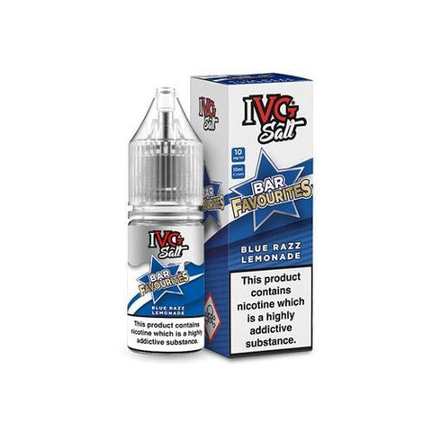 Buy cheapest online IVG Salt Bar Favourite 10ml E Liquids Nic Salts- Pack Of 10 Blue Razz Lemonade at lowest price in uk