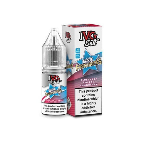 Buy cheapest online IVG Salt Bar Favourite 10ml E Liquids Nic Salts- Pack Of 10 Blueberry Cherry Cranberry at lowest price in uk