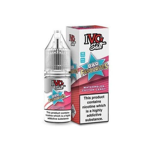 Buy cheapest online IVG Salt Bar Favourite 10ml E Liquids Nic Salts- Pack Of 10 Watermelon Cotton Candy at lowest price in uk