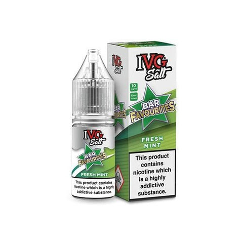 Buy cheapest online IVG Salt Bar Favourite 10ml E Liquids Nic Salts- Pack Of 10 Fresh Mint at lowest price in uk