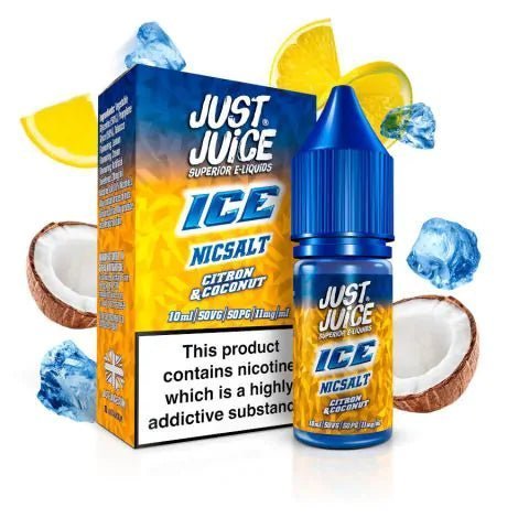 Buy cheapest online Just Juice Ice Range 10ml Nic Salt Box of 5 5mg Citron & Coconut Ice at lowest price in uk