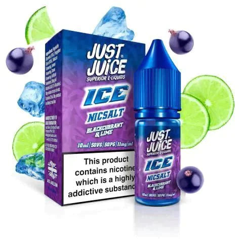 Buy cheapest online Just Juice Ice Range 10ml Nic Salt Box of 5 5mg Blackcurrant Lime Ice at lowest price in uk