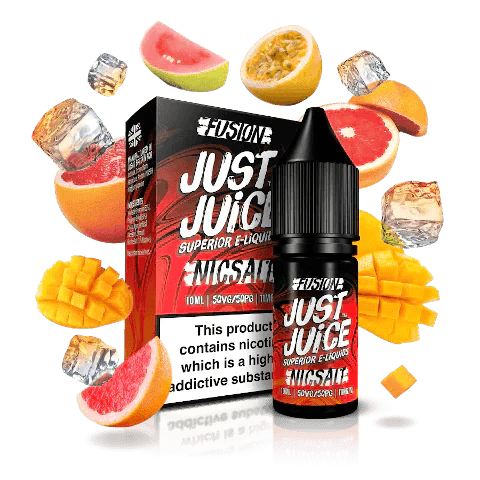 Buy cheapest online Just Juice Ice Range 10ml Nic Salt Box of 5 5mg Fusion Mango Blood Orange On Ice at lowest price in uk