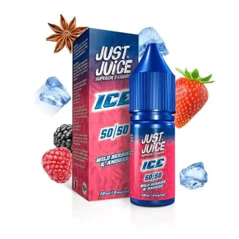 Buy cheapest online Just Juice Ice Range 50/50 10ml E liquids Box of 10 3mg Wild Berries & Aniseed Ice at lowest price in uk