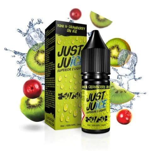 Buy cheapest online Just Juice Ice Range 50/50 10ml E liquids Box of 10 3mg Kiwi & Cranberry On Ice at lowest price in uk