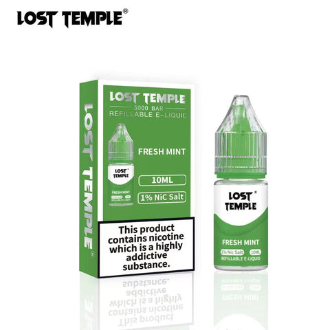 Buy cheapest online Lost Temple Nic Salts 10ml (BOX OF 10) Fresh Mint at lowest price in uk