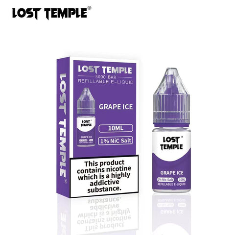 Buy cheapest online Lost Temple Nic Salts 10ml (BOX OF 10) Grape Ice at lowest price in uk