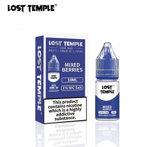 Buy cheapest online Lost Temple Nic Salts 10ml (BOX OF 10) Mixed Berries at lowest price in uk