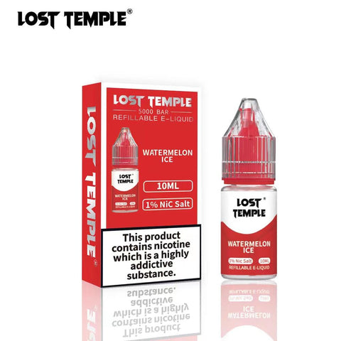 Buy cheapest online Lost Temple Nic Salts 10ml (BOX OF 10) Watermelon Ice at lowest price in uk