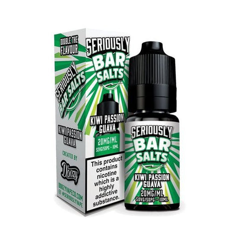 Buy cheapest online Seriously Bar Salt 10ml E-liquids Nic Salts - Box of 10 Kiwi Passion Fruit Guava at lowest price in uk